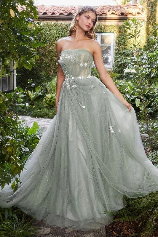 Elysian Atelier's Enchanting Strapless Floral AppliquÃ© Dress: A Timeless Masterpiece for Special Occasions